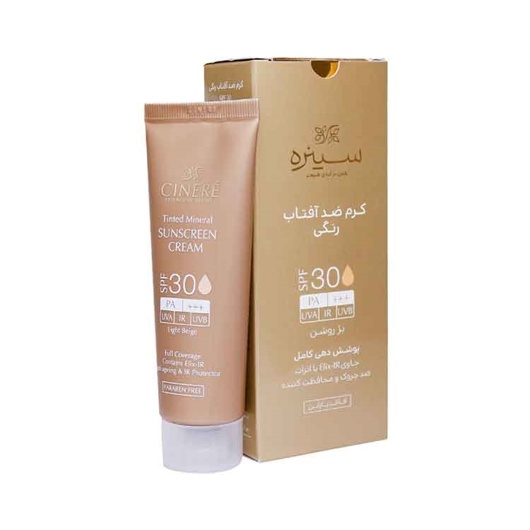 کرم ضد آفتاب رنگی سینره با SPF30 مناسب انواع پوست حجم 50 میلی لیتر کرم ضد آفتاب رنگی سینره اس پی اف 30 - تصویر 1