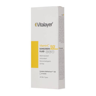 فلوئید ضد آفتاب بی رنگ ویتامین C ویتالیر با SPF50 حجم 50 میلی لیتر