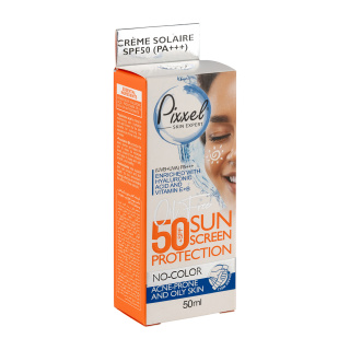 کرم ضد آفتاب بی رنگ پیکسل مدل Oily Acne Prone Skin با SPF50 مناسب پوست چرب