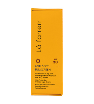 کرم ضد آفتاب و ضد لک بی رنگ لافارر مدل SPF30 مناسب پوست نرمال و خشک حجم 40 میلی لیتر
