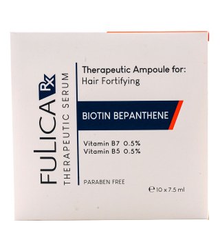 سرم مو ضد ریزش فولیکا آر ایکس مدل Biotin Bepanthene حاوی 10 عدد ویال