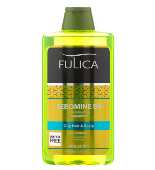 شامپو فولیکا مدل Sebomine B6 فاقد سولفات مناسب موهای چرب حجم 400 میلی لیتر