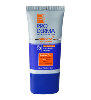 کرم ضد آفتاب بی رنگ پرودرما با SPF50 مناسب آقایان حجم 40 میلی لیتر