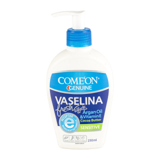 کرم وازلین کامان دارای روغن آرگان و ویتامین E مناسب پوست حساس حجم 230 میلی لیتر